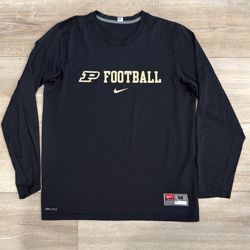 Nike Purdue Boilermakers Football Dri-Fit Shirt Black NCAA Men’s Medium‎ EUC
